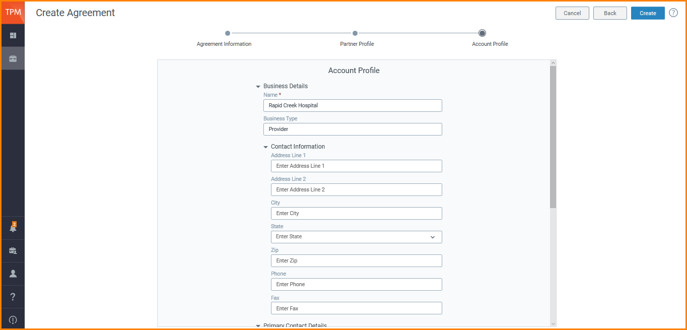 Create Agreement